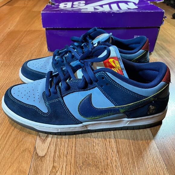 Nike x Why So Sad? SB Dunk Low Pro Coastal Blue DX5549-400 Sneakers US Size 10.5 - Picture 4 of 10